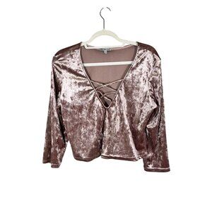 Charlotte Russe Retro Velvet Lace Up Pink XL Y2K Chic Festive Shiny Feminine 90s